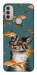 Чохол Cat with fish для Motorola Moto E30