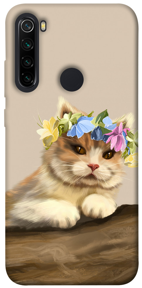 Чехол Cat in flowers для Xiaomi Redmi Note 8 2021