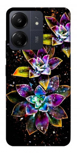 Чохол Flowers on black для Xiaomi Redmi 13C