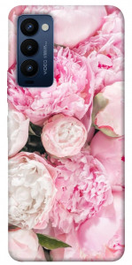 Чохол Pink peonies для Tecno Camon 18 P