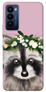 Чохол Raccoon in flowers для Tecno Camon 18 P