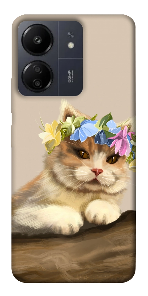 Чехол Cat in flowers для Xiaomi Redmi 13C