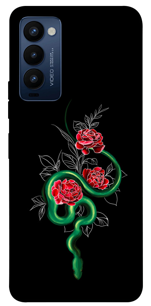 Чохол Snake in flowers для TECNO Camon 18