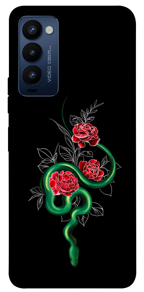 Чехол Snake in flowers для TECNO Camon 18