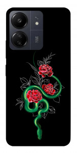 Чехол Snake in flowers для Xiaomi Redmi 13C