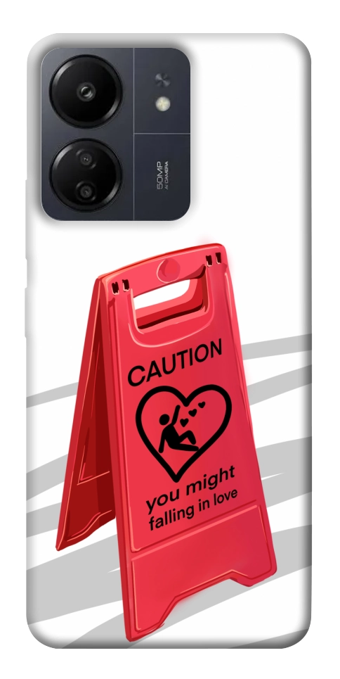 Чехол Caution falling in love для Xiaomi Redmi 13C