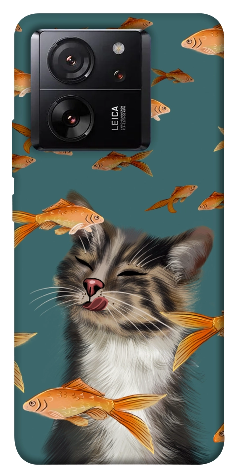 Чехол Cat with fish для Xiaomi 13T Pro