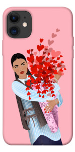 Чохол Дівчина з квітами для iPhone 11