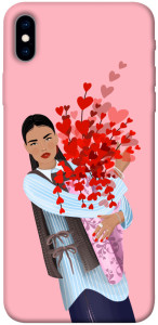 Чохол Дівчина з квітами для iPhone XS Max