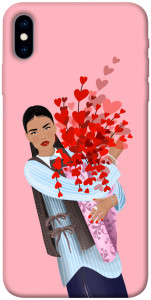 Чохол Дівчина з квітами для iPhone XS