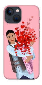 Чехол Девушка с цветами для iPhone 13 mini