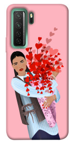 Чехол Девушка с цветами для Huawei nova 7 SE