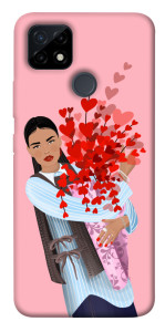 Чехол Девушка с цветами для Realme C12