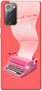 Чехол Розовая печатная машинка для Galaxy Note 20