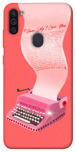 Чехол Розовая печатная машинка для Galaxy M11 (2020)
