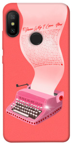 Чехол Розовая печатная машинка для Xiaomi Mi A2 Lite