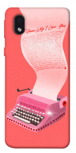 Чехол Розовая печатная машинка для Samsung Galaxy M01 Core