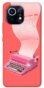 Чехол Розовая печатная машинка для Xiaomi Mi 11