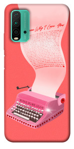 Чехол Розовая печатная машинка для Xiaomi Redmi Note 9 4G