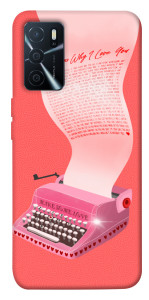 Чехол Розовая печатная машинка для Oppo A16 4G