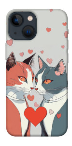 Чехол Коты и сердце для iPhone 13 mini