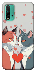 Чехол Коты и сердце для Xiaomi Redmi Note 9 4G