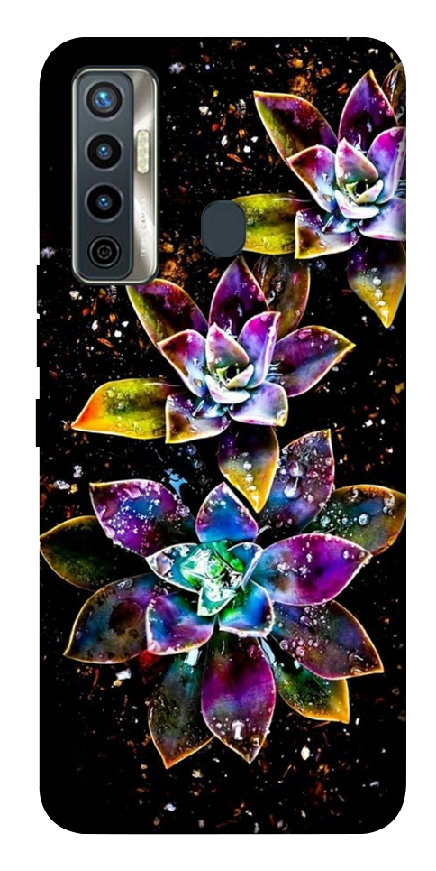 Чехол Flowers on black для TECNO Camon 17