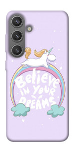 Чехол Believe in your dreams unicorn для Galaxy S24+