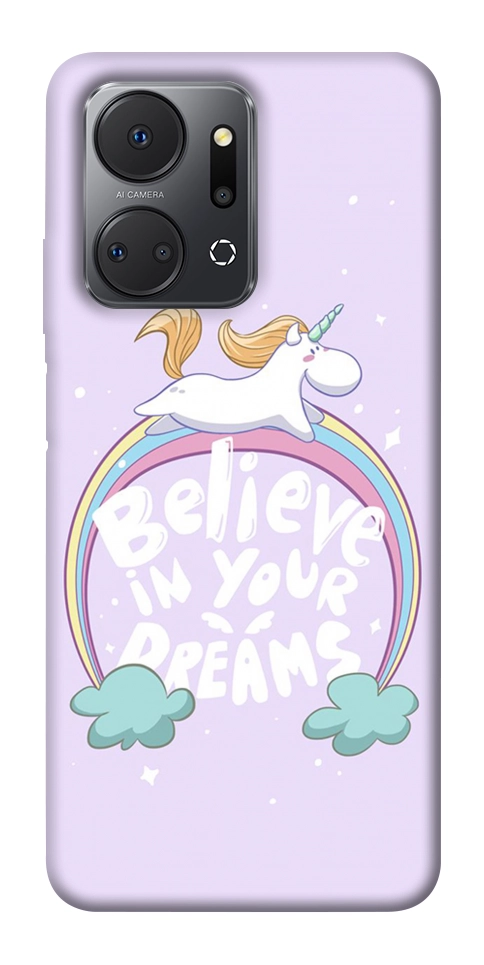 Чохол Believe in your dreams unicorn для Huawei Honor X7a