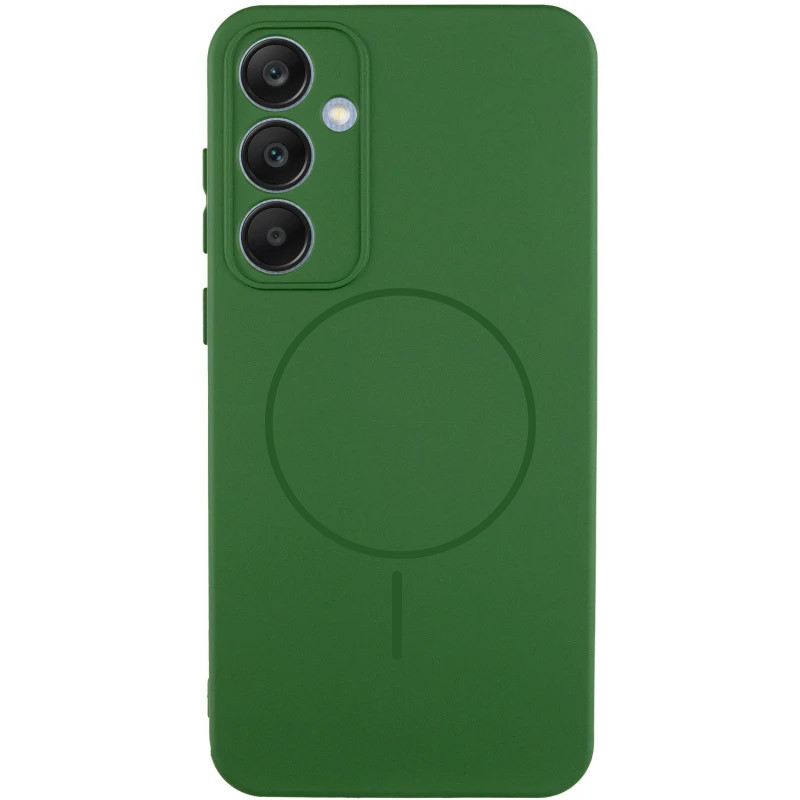 Чохол Silicone Cover Lakshmi Full Camera (AA) with MagFit на Samsung Galaxy S24 (Зелений / Dark green)