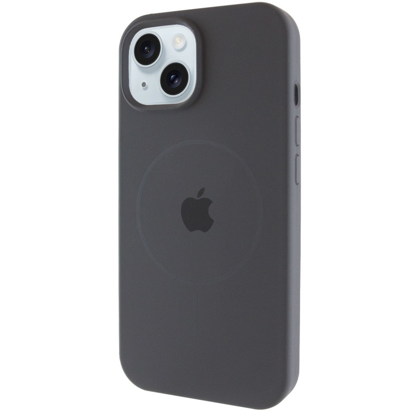 Чохол Silicone Case Full Protective (AA) with Magnetic Safe на Apple iPhone 15 Plus (6.7") (Сірий / Dark Gray)