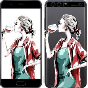 

Чехол Девушка с бокалом для Huawei P10 Plus 841718