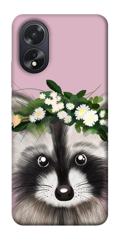 Чехол Raccoon in flowers для Oppo A38