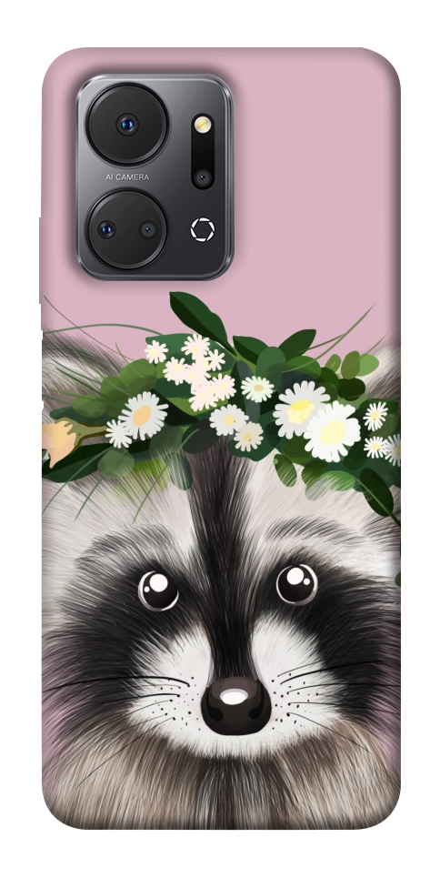 Чехол Raccoon in flowers для Huawei Honor X7a