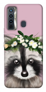 Чехол Raccoon in flowers для TECNO Camon 17