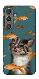 Чохол Cat with fish для Galaxy S24+