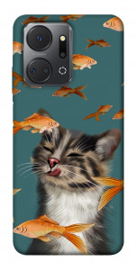 Чехол Cat with fish для Huawei Honor X7a