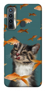 Чехол Cat with fish для TECNO Camon 17