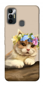 Чехол Cat in flowers для TECNO Spark 7