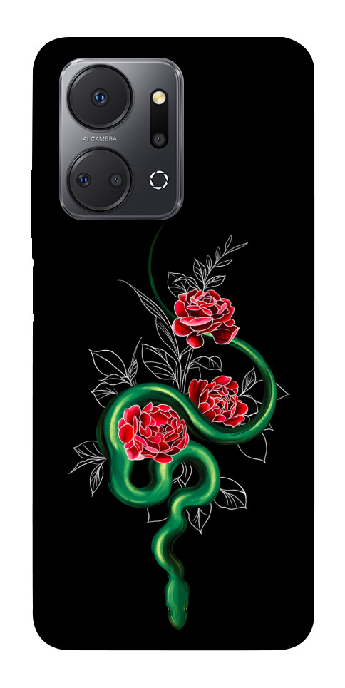 Чохол Snake in flowers для Huawei Honor X7a