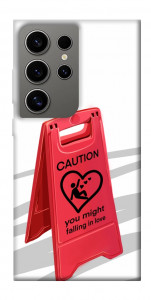 Чехол Caution falling in love для Galaxy S24 Ultra