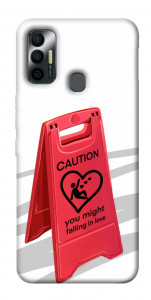 Чохол Caution falling in love для TECNO Spark 7