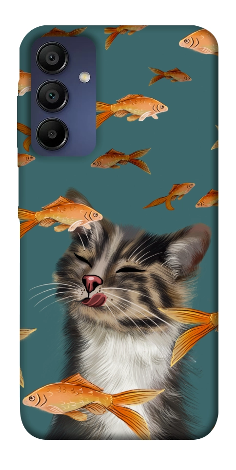 Чехол Cat with fish для Galaxy A15