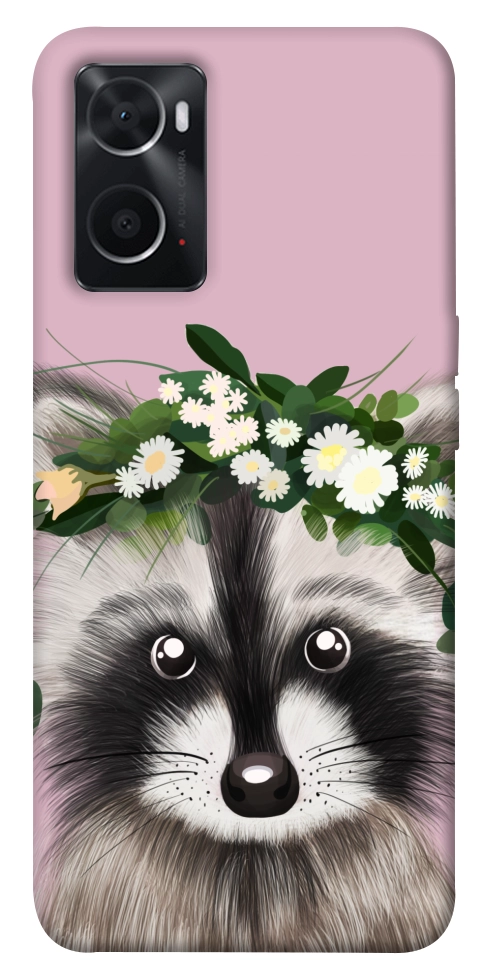 Чохол Raccoon in flowers для Oppo A76 4G