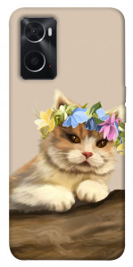 Чохол Cat in flowers для Oppo A76 4G