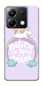 Чехол Believe in your dreams unicorn для Xiaomi Poco X6