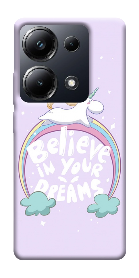 Чохол Believe in your dreams unicorn для Xiaomi Poco M6