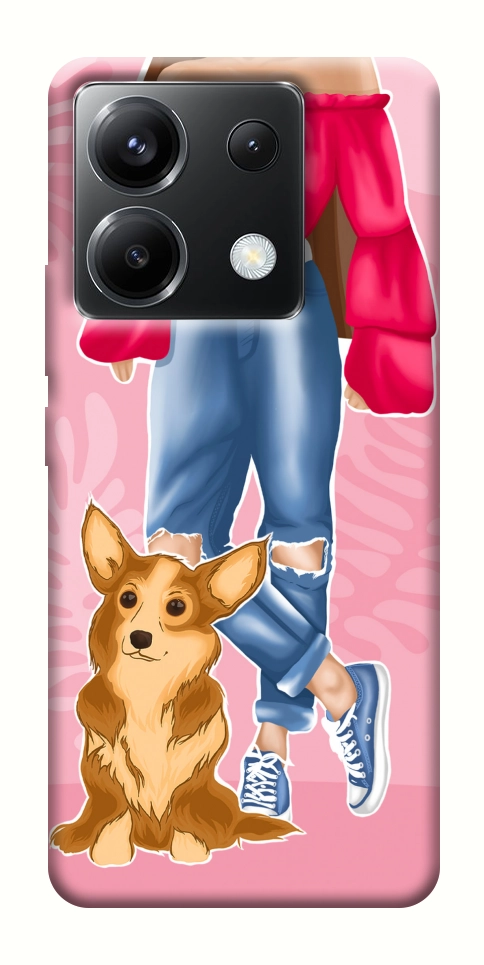 Чехол Girl and corgi для Xiaomi Poco X6