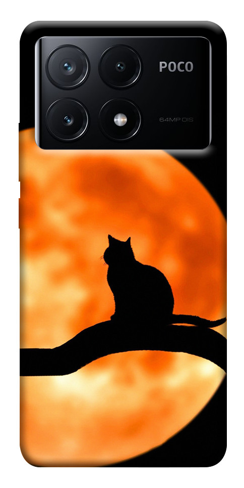 Чохол Кіт на тлі місяця для Xiaomi Poco X6