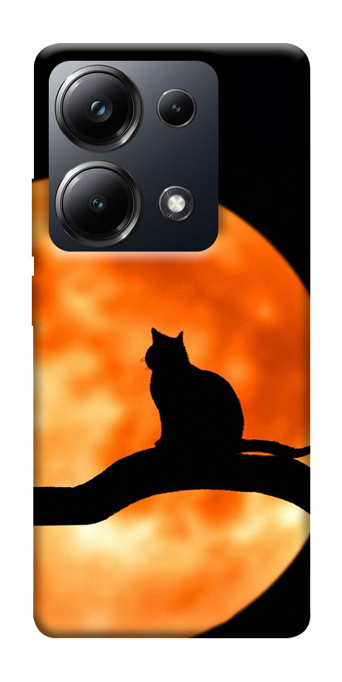 Чехол Кот на фоне луны для Xiaomi Poco M6